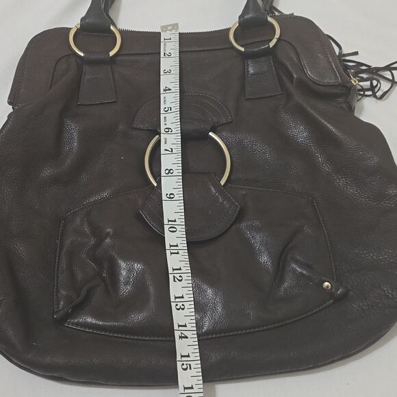 Bulga Large Satchel Bag in chocolate brown Made in Italy - Picture 7 of 9